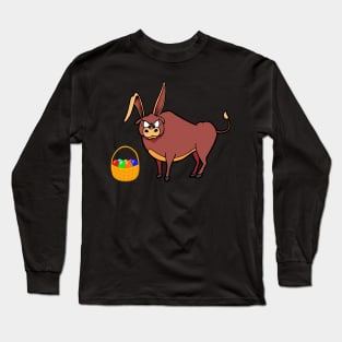 Funny Bull Easter Bunny Ears Long Sleeve T-Shirt